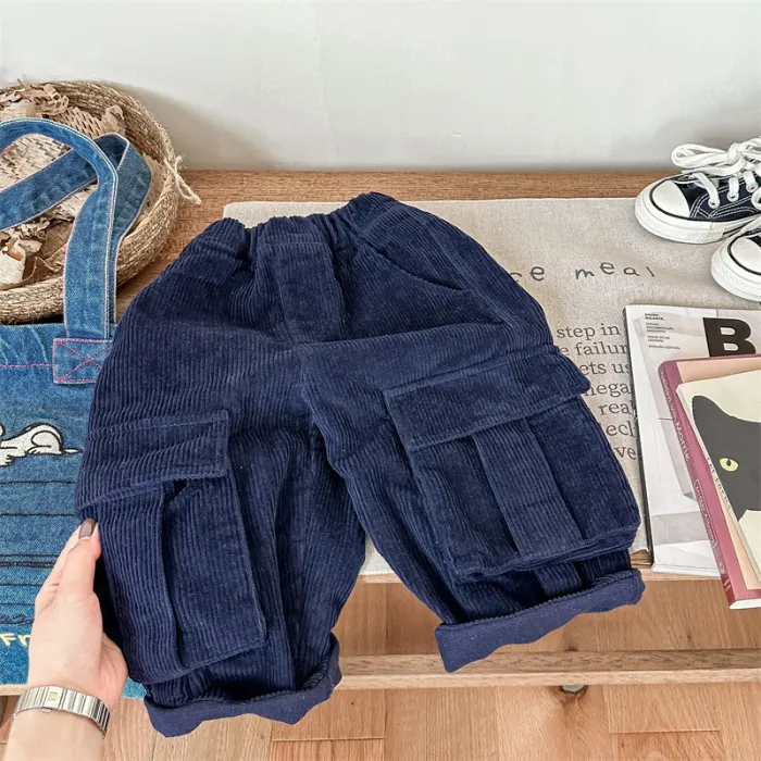 Corduroy cargo pants for boys and girls pants