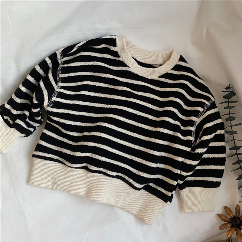 Striped patchwork sweater boy pullover