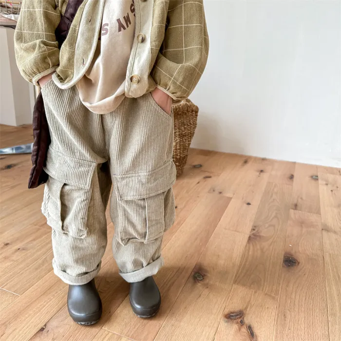 Corduroy cargo pants for boys and girls pants