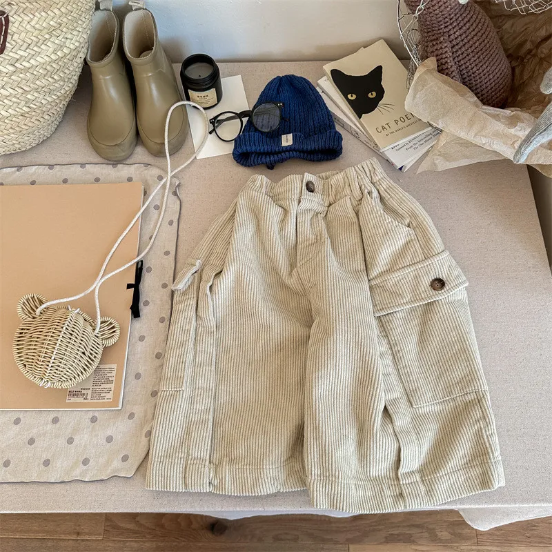 Spring children's new corduroy wide leg pants casual pants