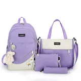 Minimal Contrast Color Four Piece Set Schoolbags Fashion Leisure Travel Backpack