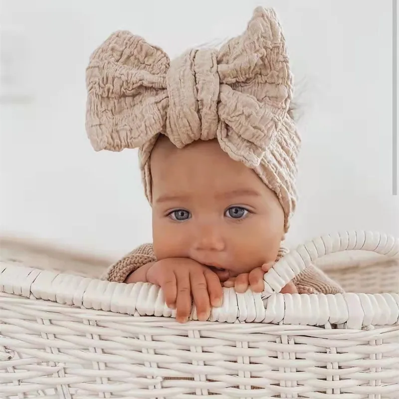 Girl Soft jacquard nylon baby bow without hurting skin hair