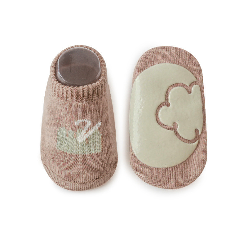 Baby floor socks combed cotton non-slip indoor socks cartoon short boat socks