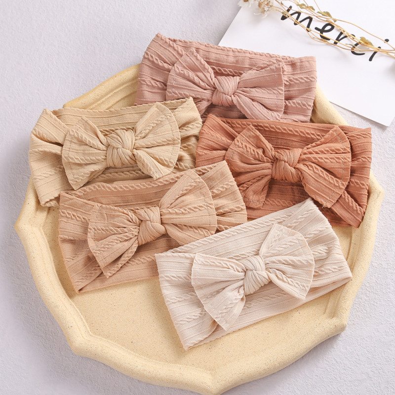 Baby Headband Bowknot Headwear Cables Turban Elastic Headwrap Baby Hair Accessories