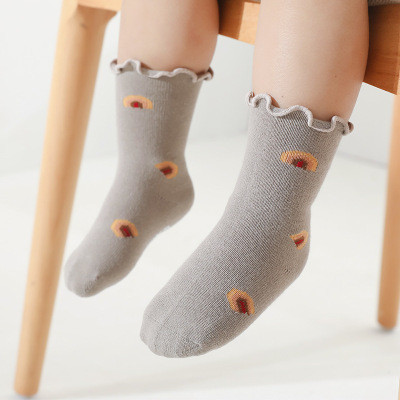 Girls Frilly Socks Soft Cotton Sock Flower Infant Floor Sock