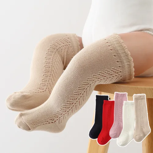 Hollow baby socks  long tube loose cotton socks