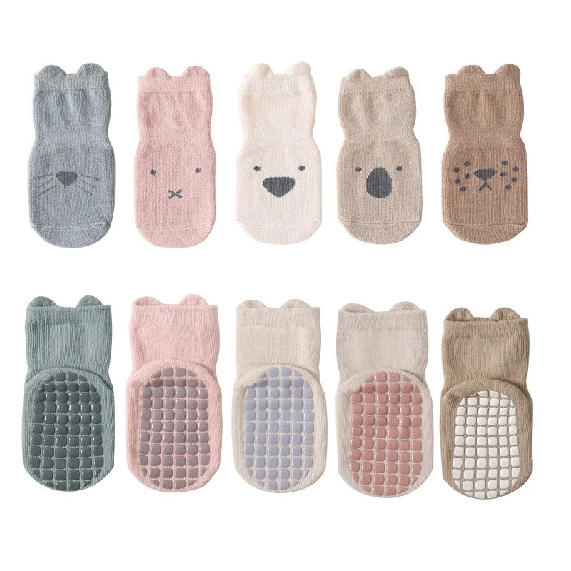 Socks Combed Cotton Non-Slip Toddler Socks Newborn Cartoon Cotton Socks