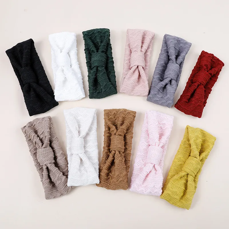 Bowknot Baby Headbands Soft Elastic Top Knot Hair Headwrap