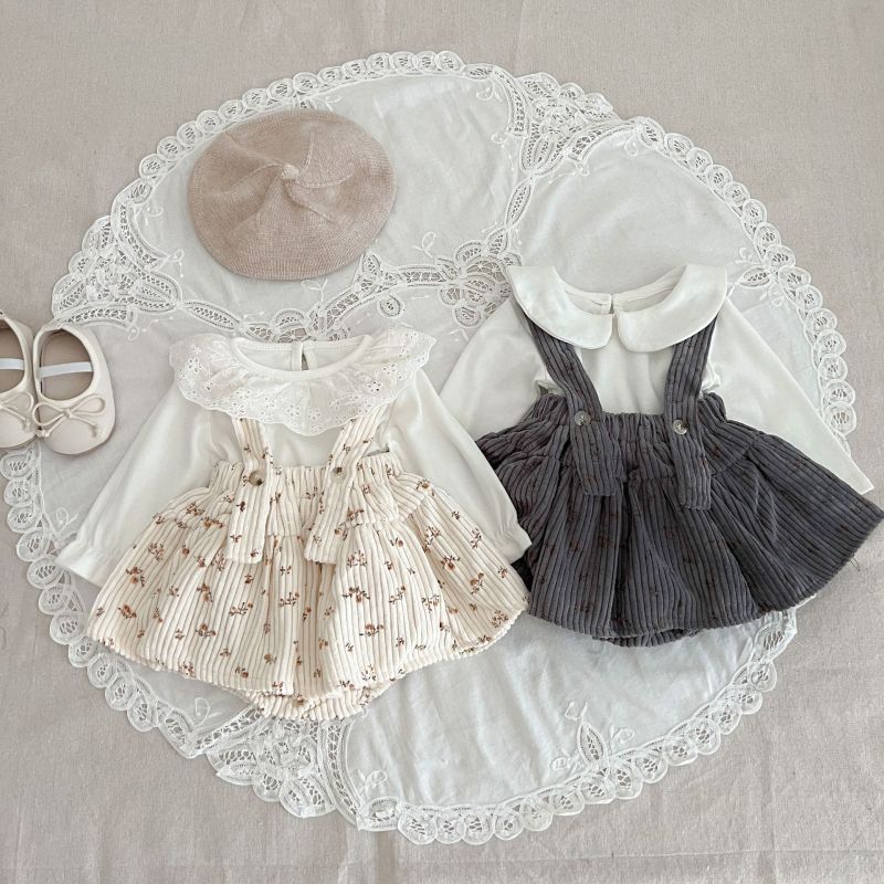 Baby Suspenders romper Skirt Girl Baby Floral Suspenders  Clothes Cute