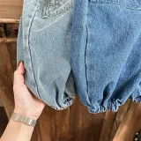 Loose Straight Jeans Boys And Girls Solid Color Casual Denim Pants Children Trousers