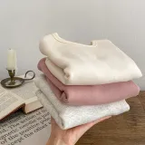 Baby Girls and boy Kids Solid Color Fleece Pullover Sweatshirt Versatile Top