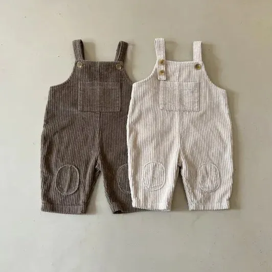 Autumn winter baby overalls pocket patchwork one-piece outdoor casual pants