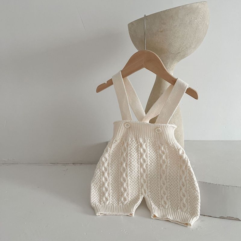 Baby knitted suspenders cotton twisted suspenders and foreign one-piece suits pants