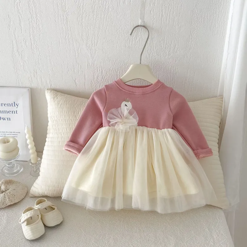 Baby Princess Dress Baby Girl Swan Thickened Baby Dresses