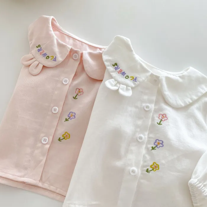 Baby shirts girls embroidered cute shirt clothing sweet top