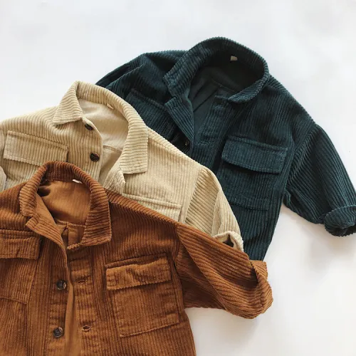 Kids' overcoat corduroy  corduroy cardigan boys and girls coat