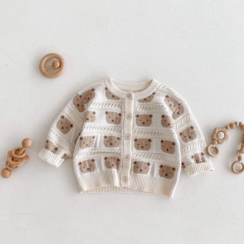 Autumn Core-Spun Yarn Cartoon Cardigan Kids Clothing