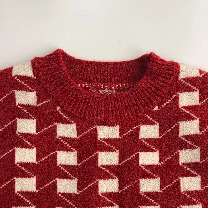 Kids' sweater fashionable Sapphire red knitted vest shorts