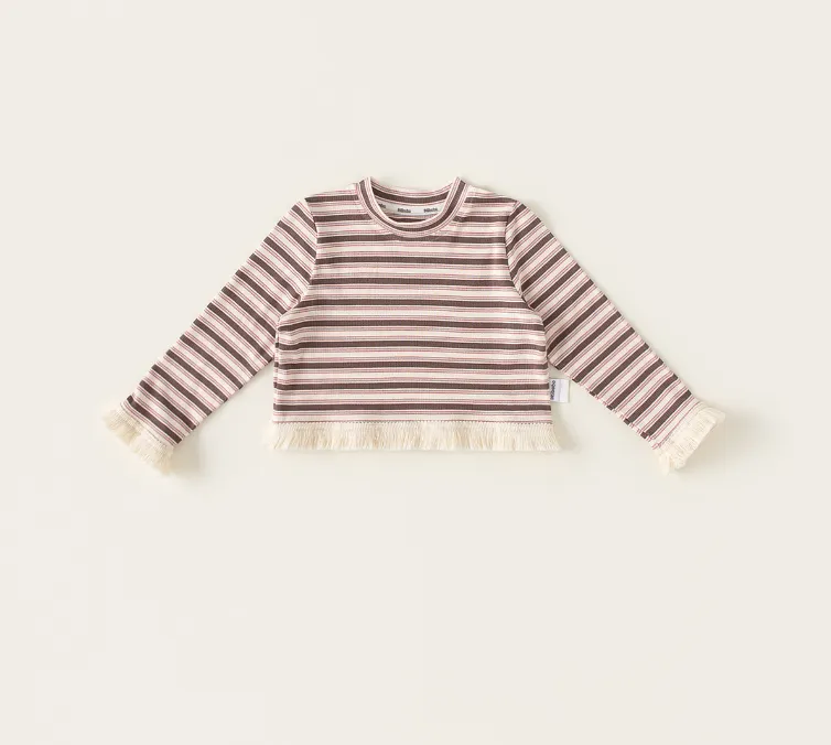 Autumn long-sleeved baby T-shirts striped bottoming shirts