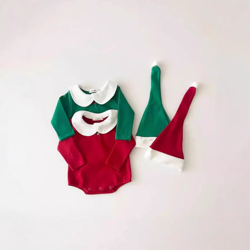 Christmas Infant Clothes Baby Romper Cove Jumpsuit With Hat