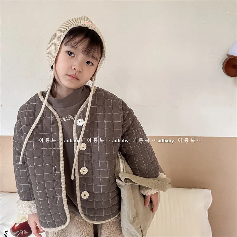 Fleece-lined thickened cotton-padded coat girls' winter coat