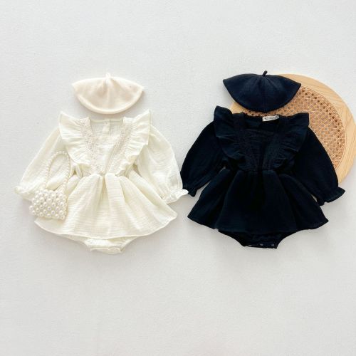 Girl romper long-sleeved infant clothes sweet jumpsuit skirt