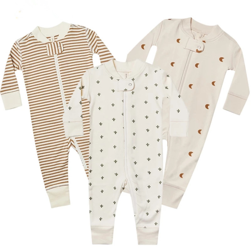 Baby Rompers Jumpsuits Outfit Long Sleeve Infant Boys Girls Floral Print Cotton