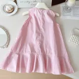 Girls dres vest skirt children's thin sleeveless lace skirt