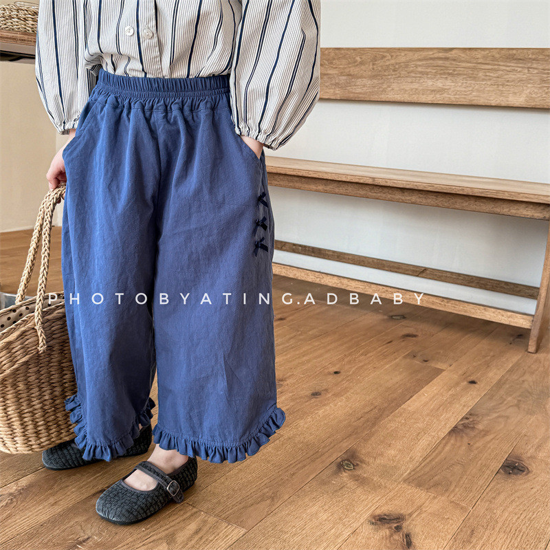 Children's wide-leg pants cropped pants