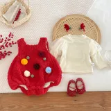 Christmas winter velvet baby romper warm sweet cute bodysuit