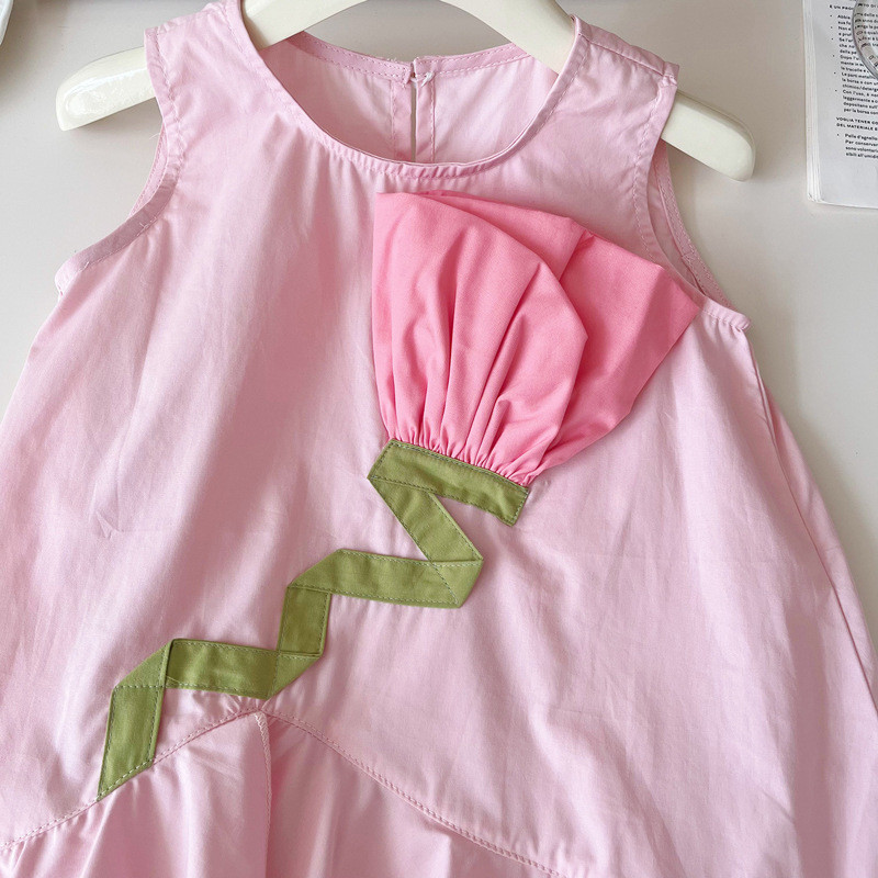 Girls dres vest skirt children's thin sleeveless lace skirt