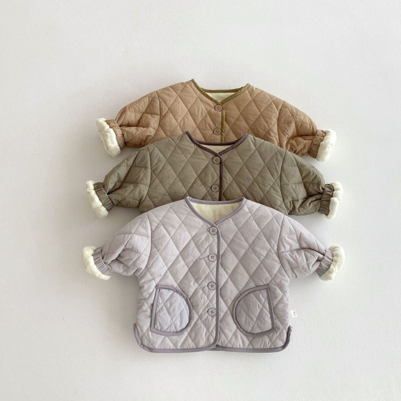 Cotton baby coat winter baby boys thickened quilted warm kids tops