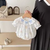 Summer jumpsuit baby girl Princess rompers summer thin short-sleeved onesie