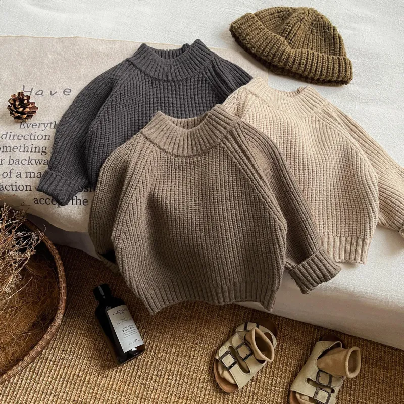 Baby sweater thick needle pullover bottoming half turtleneck