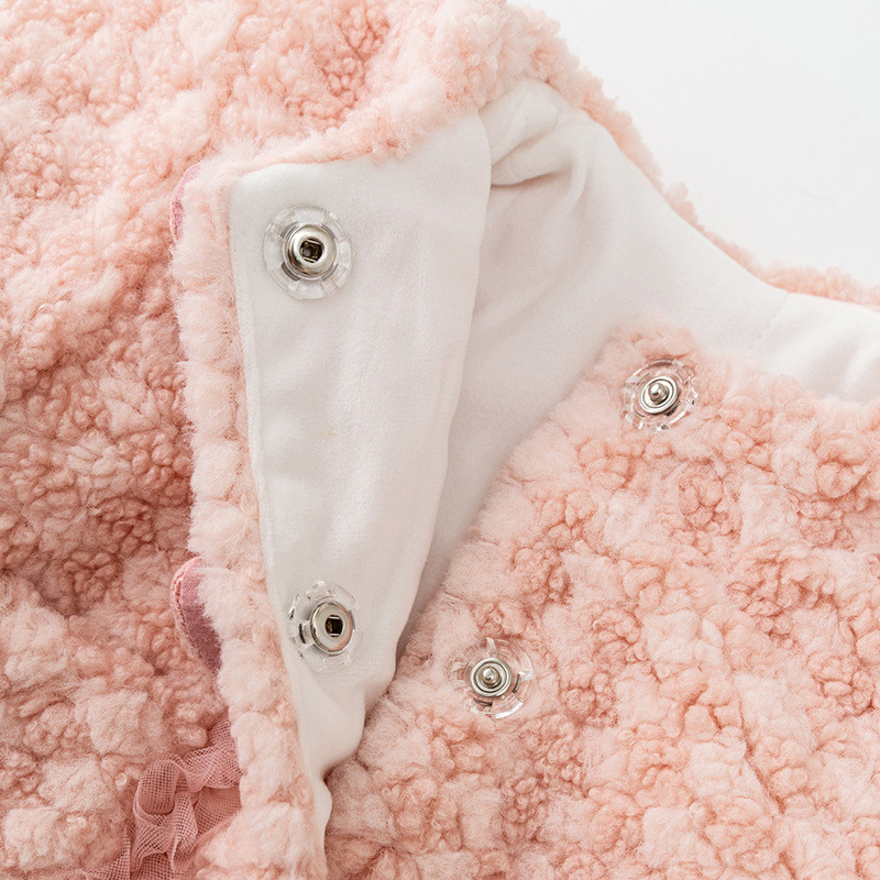 Baby coat pure cotton padded clothes love buttons sweet warm tops