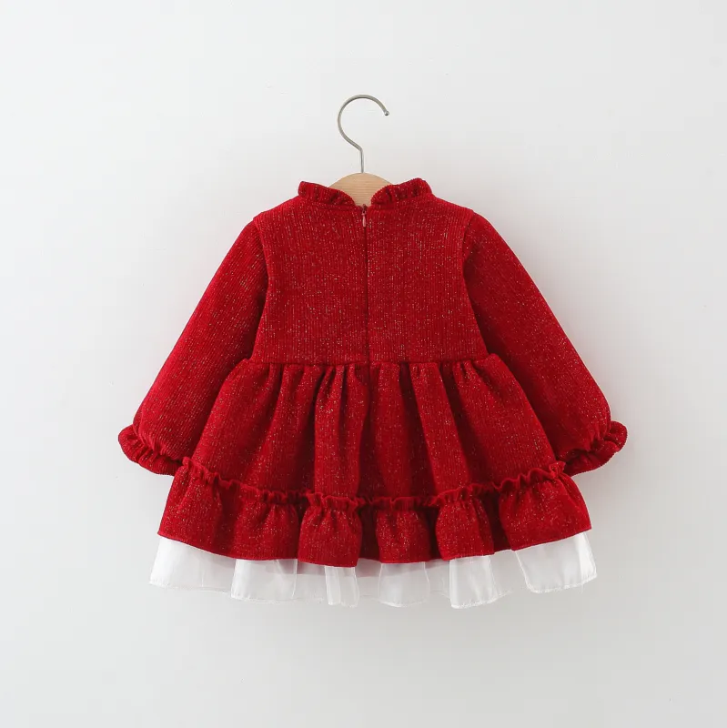 little girl sweet festive velvet children's skirts princess dress