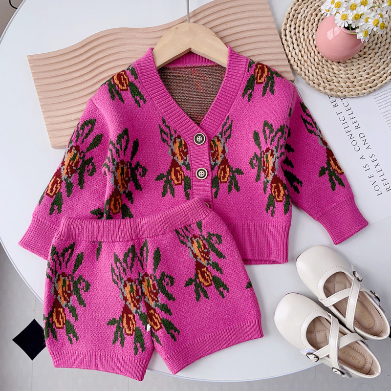 Girl ethnic print sweater cardigan + Shorts for girls personalized