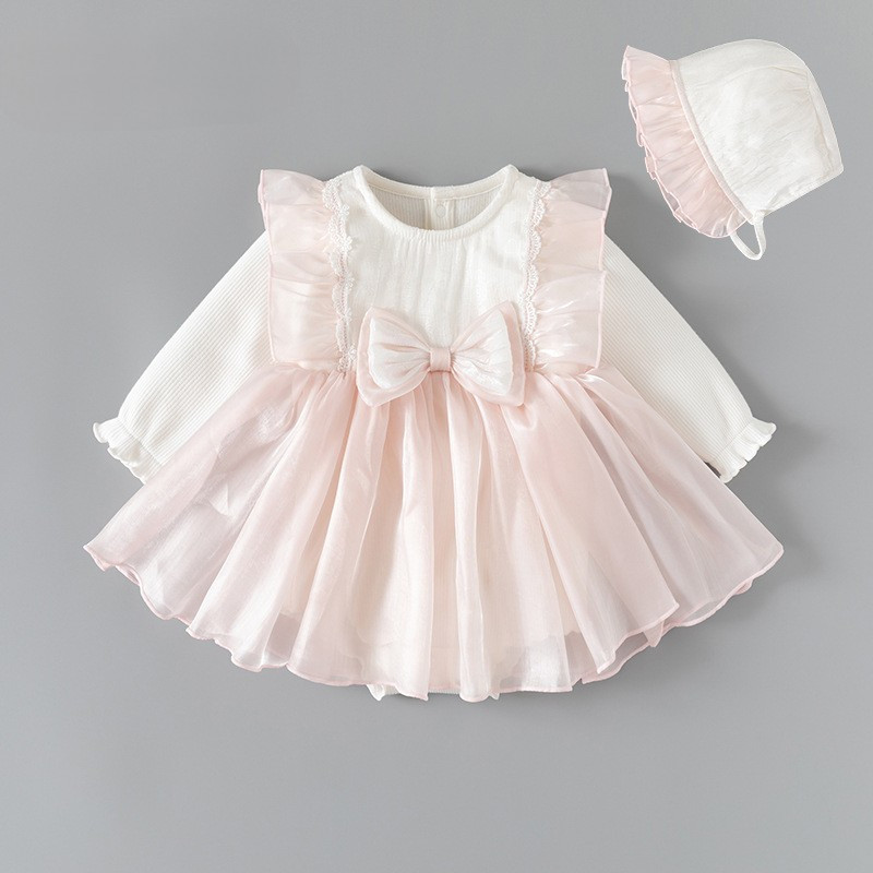 Fleece-lined cute baby girl thin velvet princess romper
