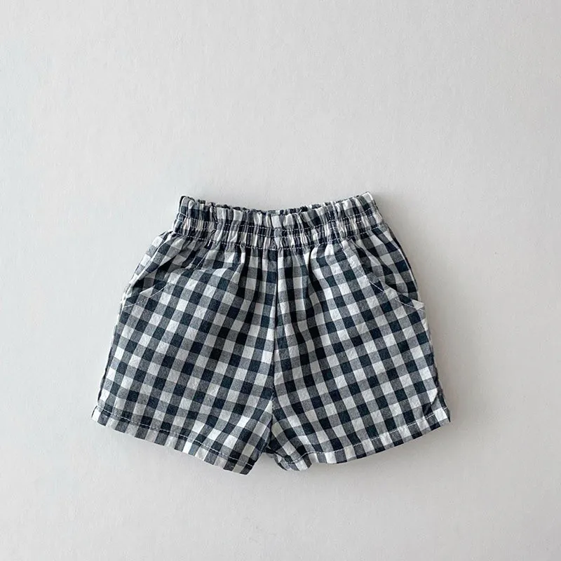 Loose thin cotton linen shorts children casual breathable pants