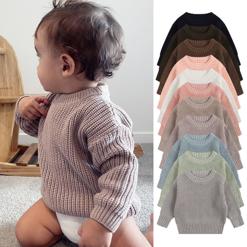 Flash Sale--Baby sweater round neck pullover knitted children sweater