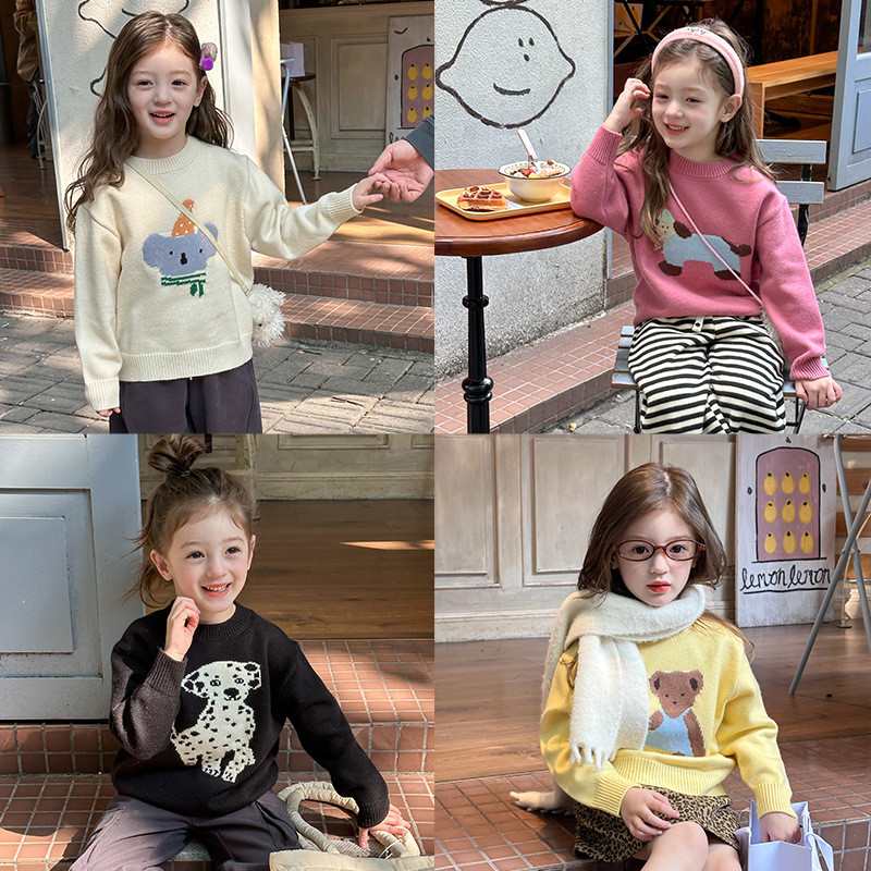 baby children cartoon cute sweater baby knitted top