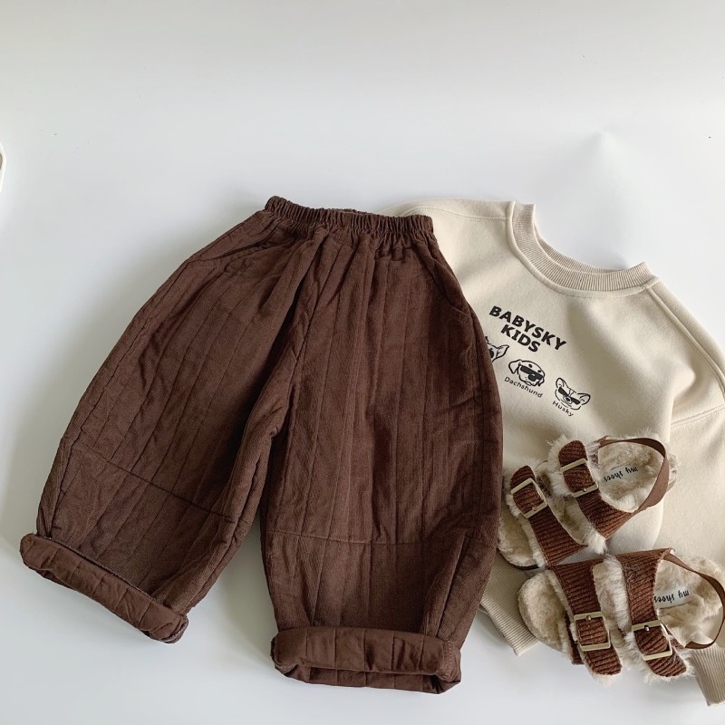 Children's cotton trousers thickened casual pants all-matching trousers