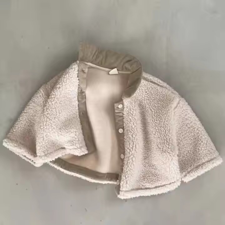 Thick lapel coats lamb wool kids clothing thickened cotton baby tops