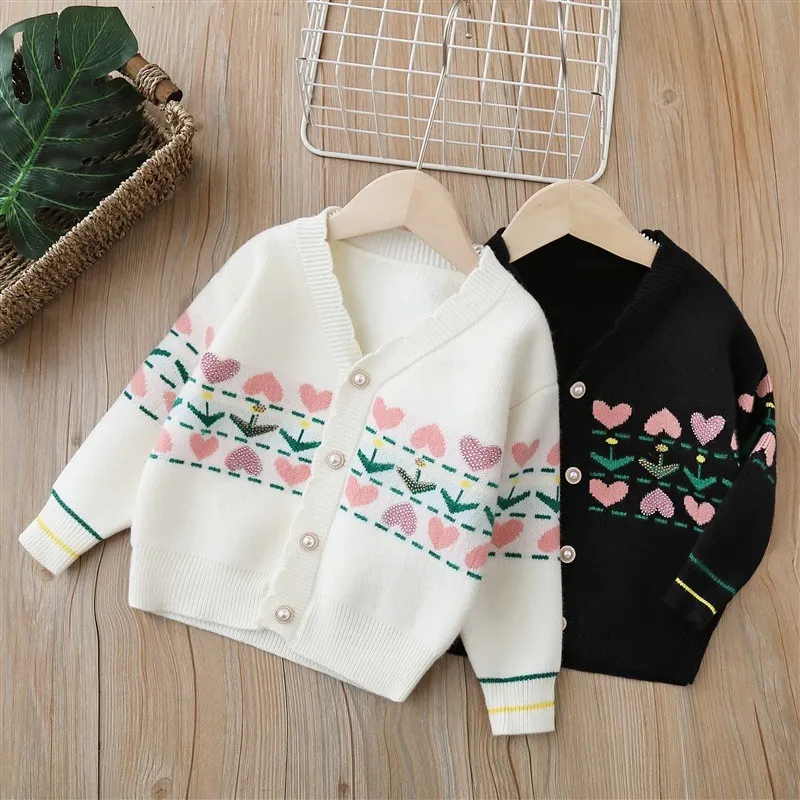 Girl's cardigan sweater children's knitwear