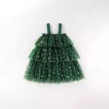 Christmas-tree skirt children's cake straps tulle dress