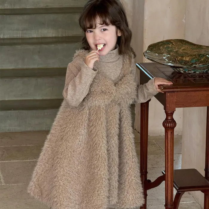 Baby dresses girls skirt bow cute furry fashion baby princess dress
