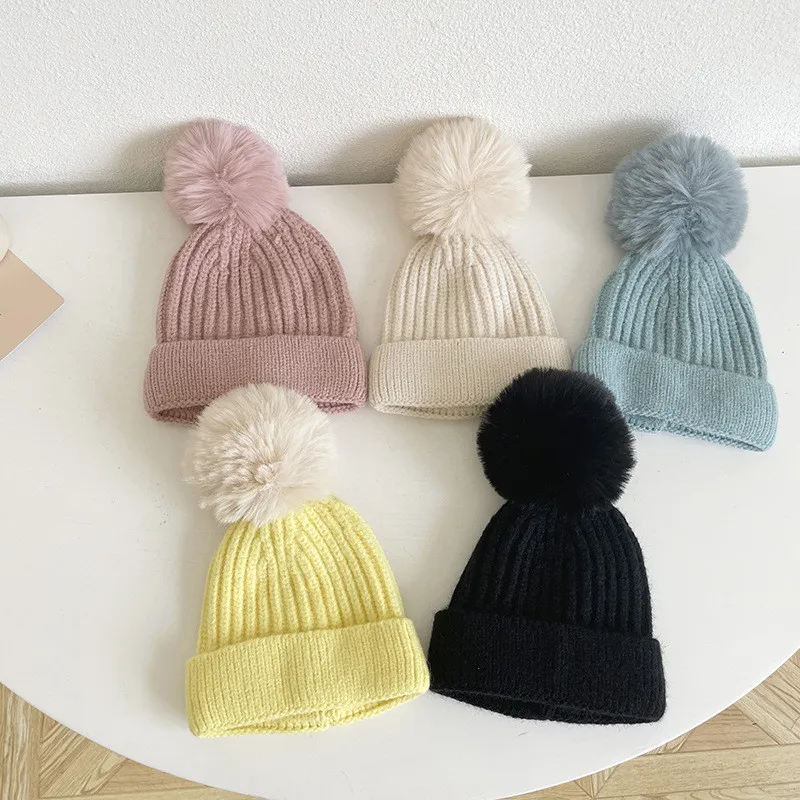 Light board wool hat children's leisure knitting hat baby