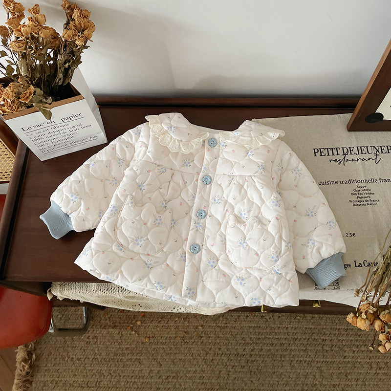 Baby girl clothing set small fragrant pattern warm baby suit