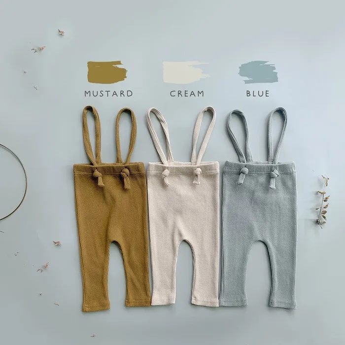 Infant Kids Overalls Skinny Pants Newborn Ribbed Leggings