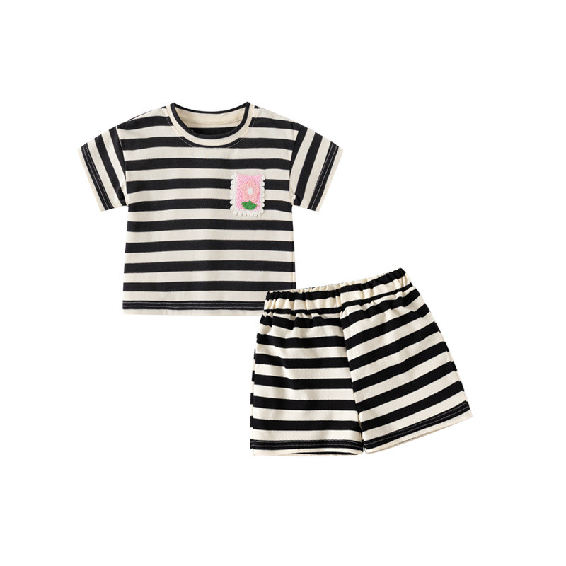 Girls' suit summer short-sleeved shorts sports two-piece suit